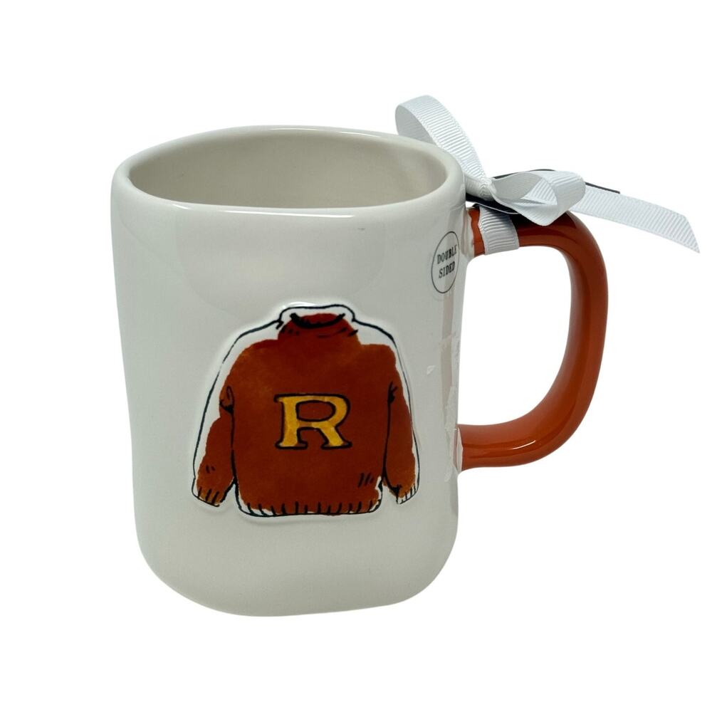 Rae Dunn Ron Weasley Mug Harry Potter Sweater R Orange Handle Magenta NWT